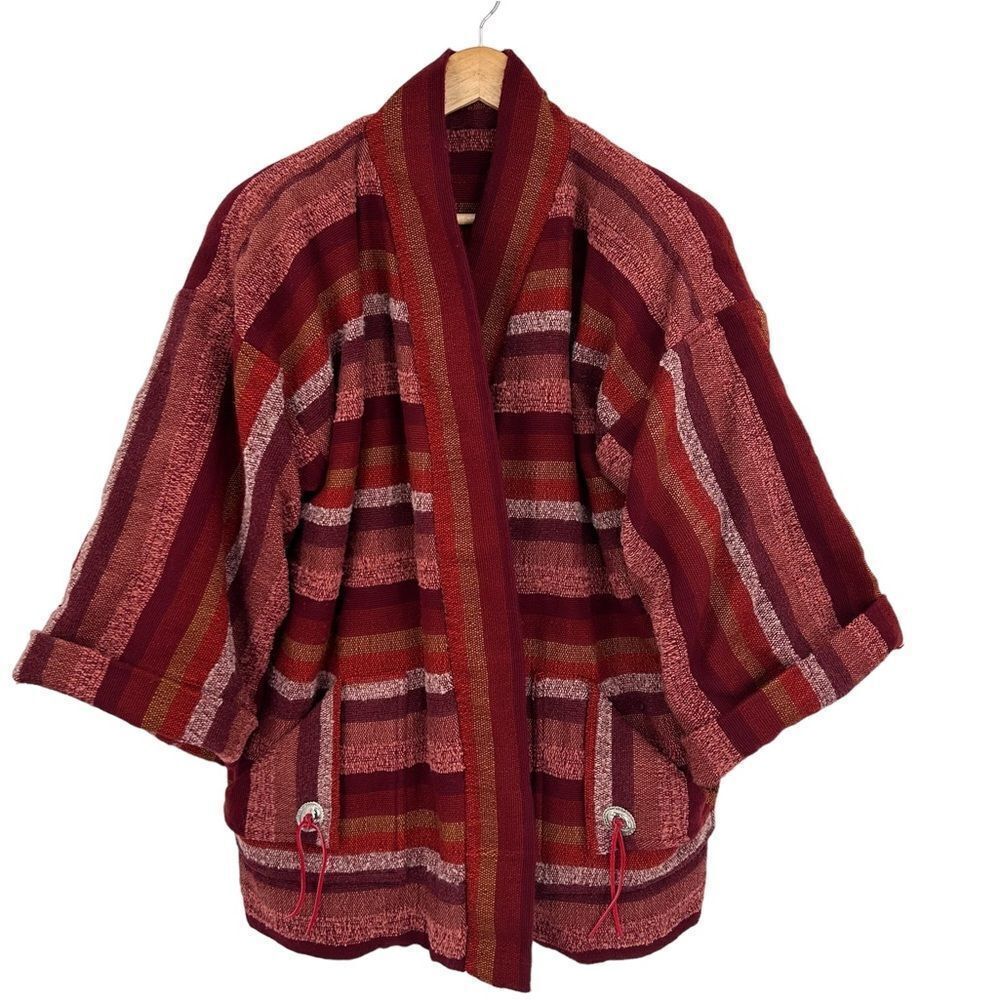 Oversized open southwest inspired fleece lined jacket size medium